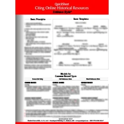 QuickSheet: Citing Online Historical Resources Evidence Style. Second Edition